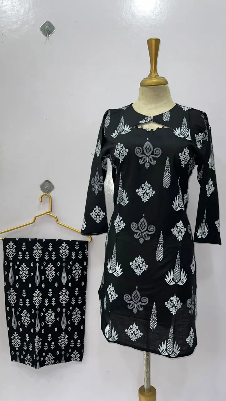 2 Pcs Women's Stitched Cotton Lawn Printed Co-Ord Set (Bangali)