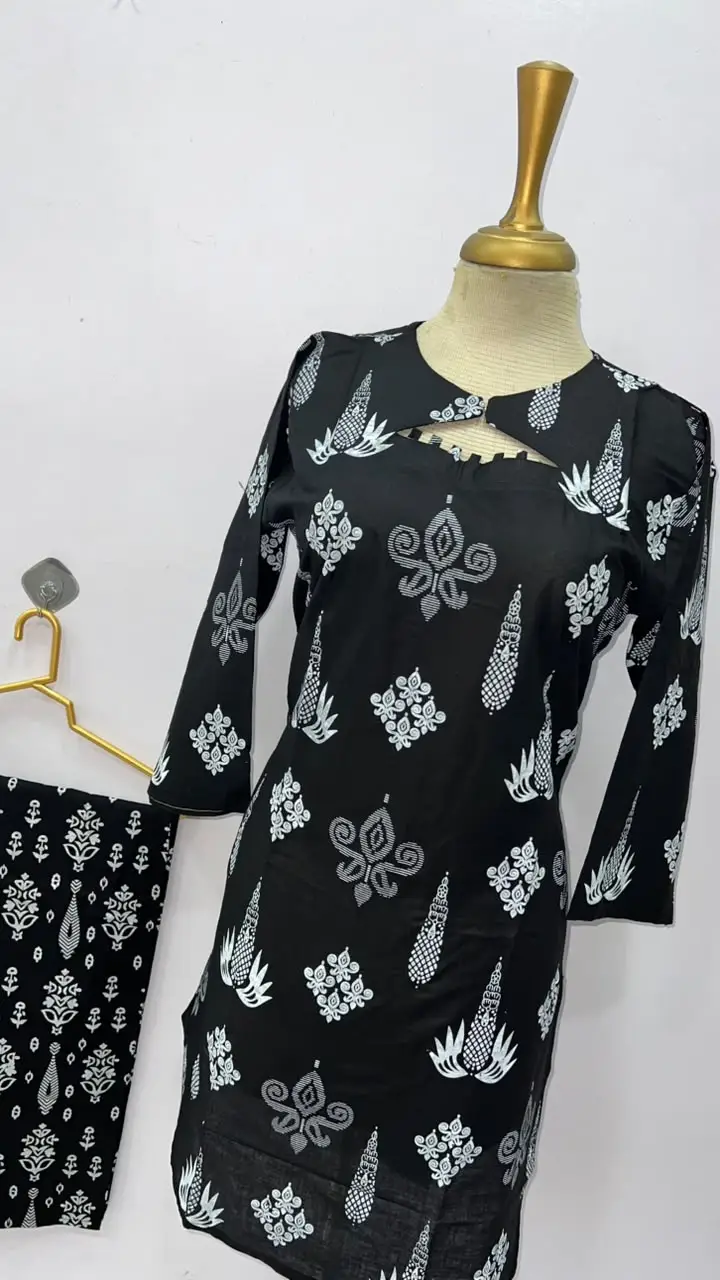 2 Pcs Women's Stitched Cotton Lawn Printed Co-Ord Set (Bangali)