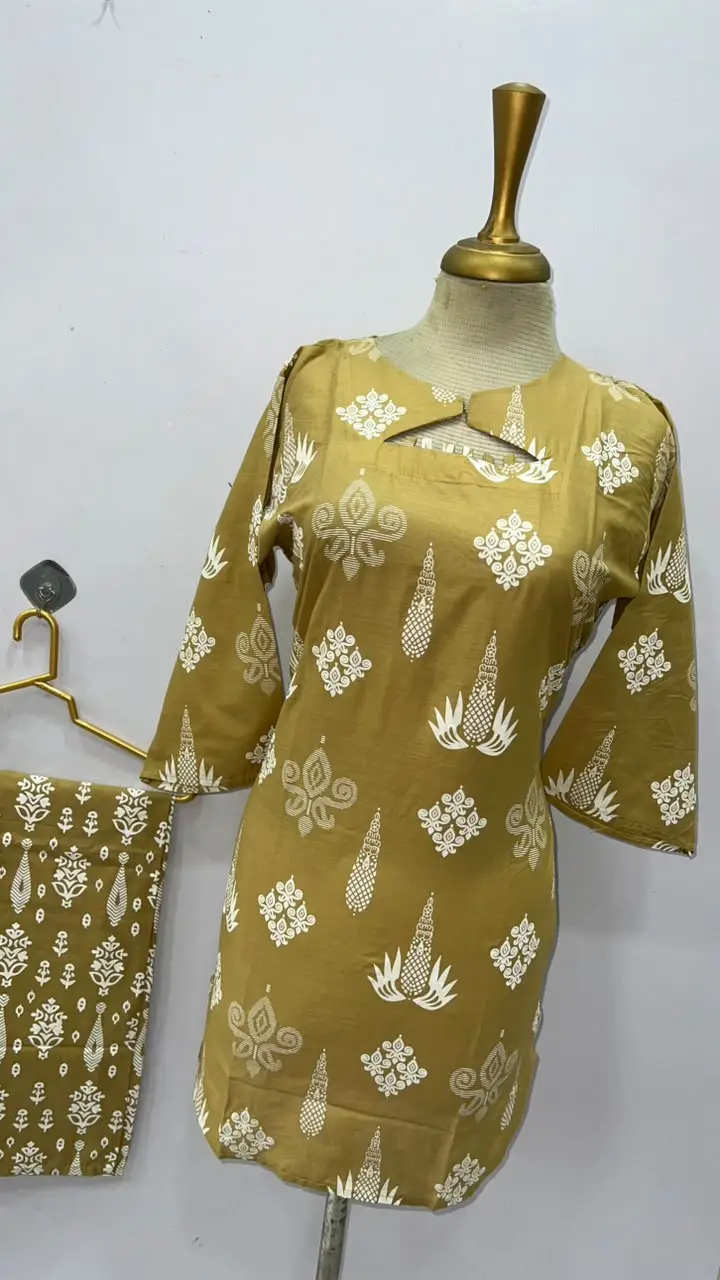 2 Pcs Women's Stitched Cotton Lawn Printed Co-Ord Set (Bangali)