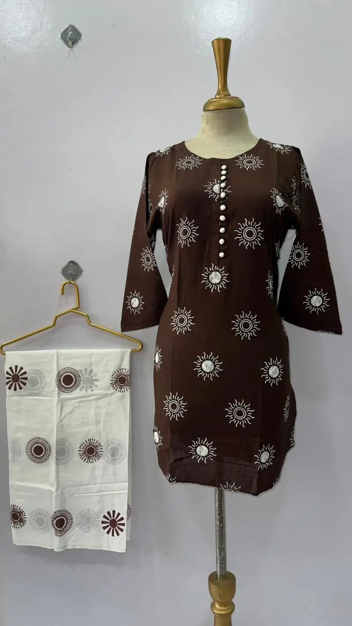 2 Pcs Women's Stitched Cotton Lawn Printed Co-Ord Set Sooraj Print
