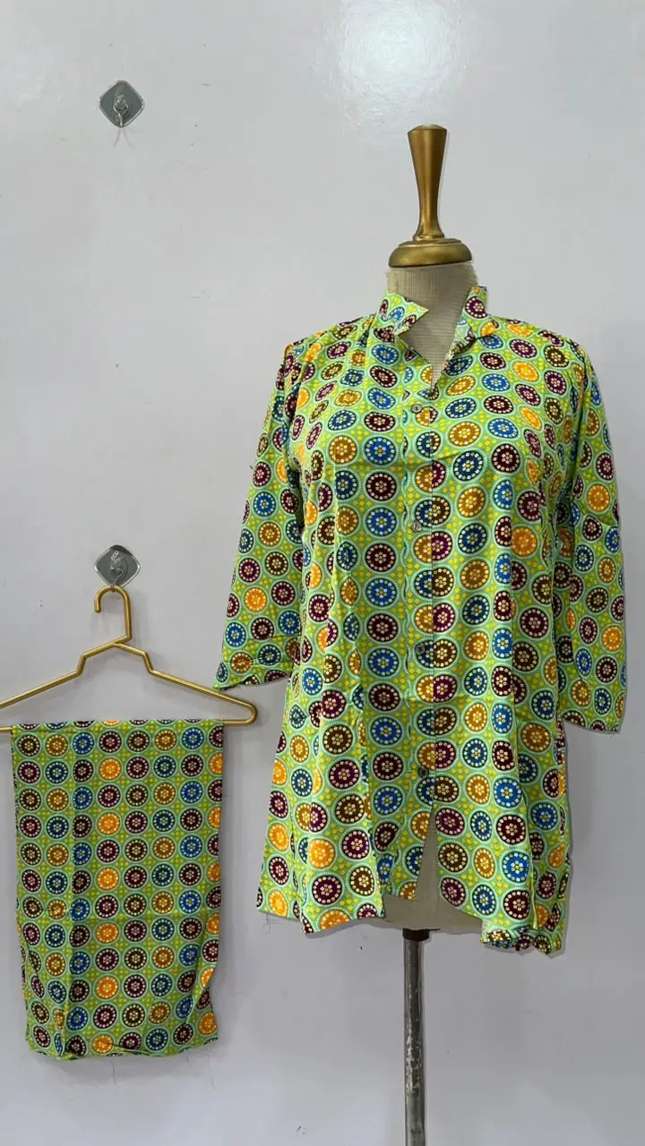 2 Pcs Women's Stitched Linen Printed Co-Ord Set