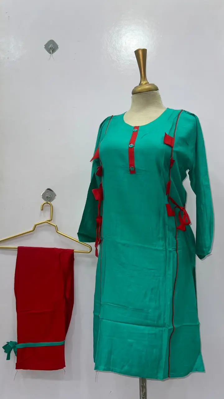 2 Pcs Women's Stitched Linen Hand Work Shirt And Trouser