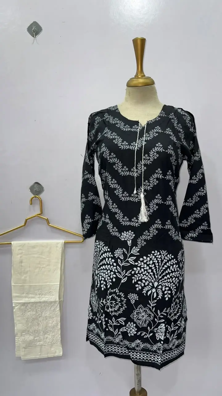 2 Pcs Women's Stitched Linen Printed Shirt And Trouser