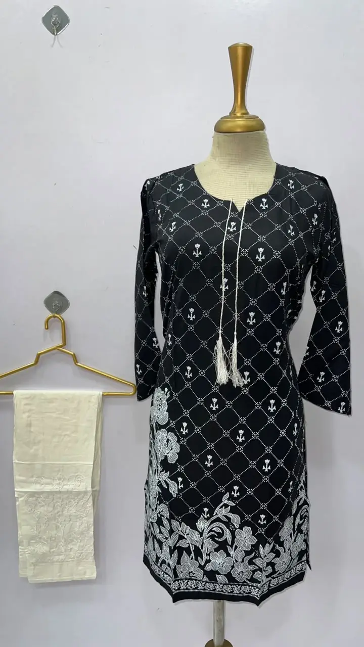 2 Pcs Women's Stitched Linen Printed Shirt And Trouser