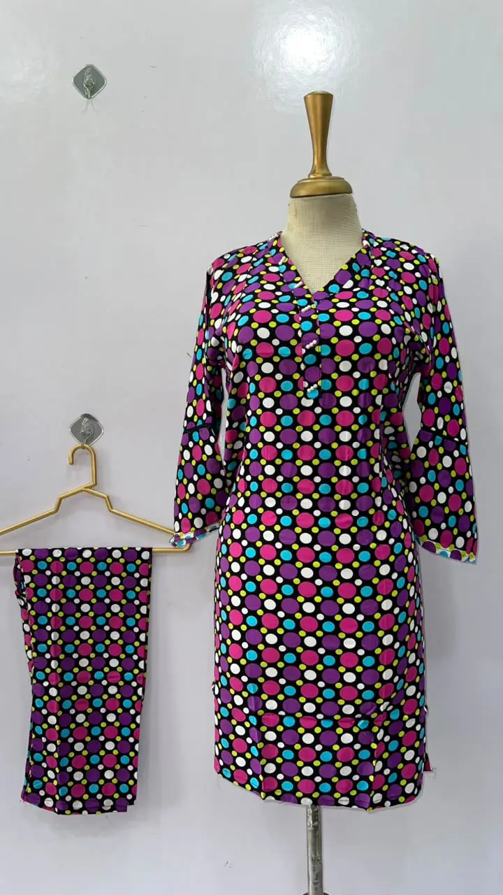 2 Pcs Women's Stitched Linen Printed Shirt And Trouser