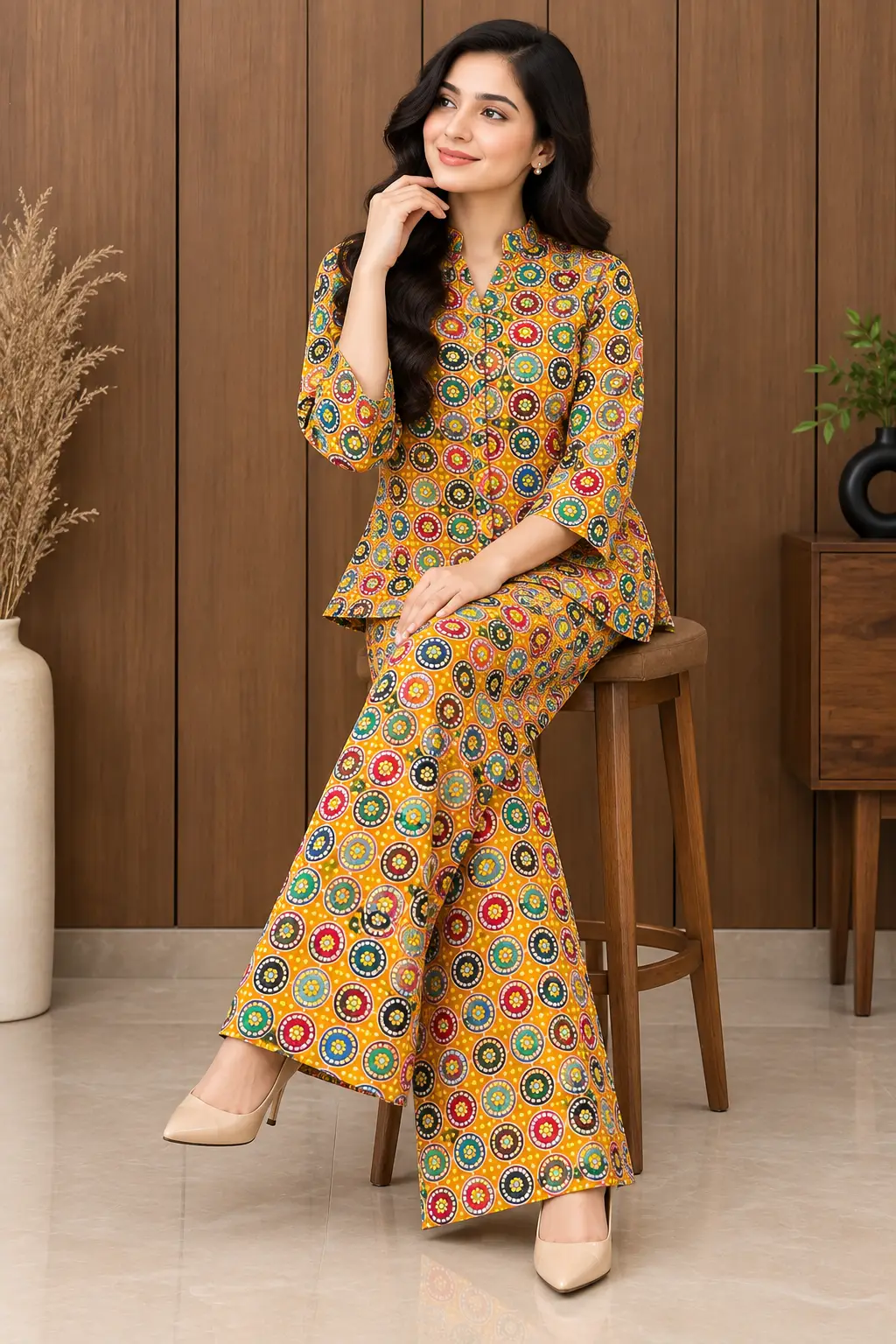 2 Pcs Women's Stitched Linen Printed Co-Ord Set (SISKA)