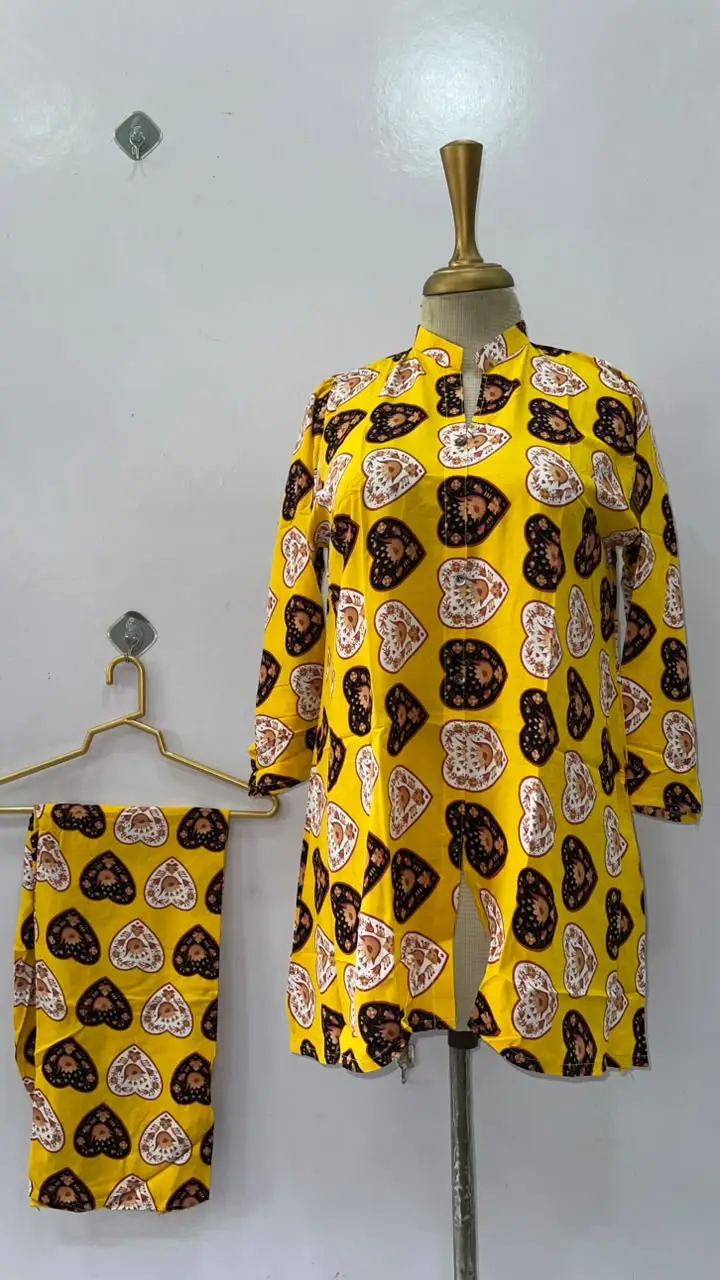 2 Pcs Women's Stitched Linen Printed Co-Ord Set