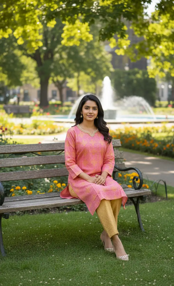 2 Pcs Women's Stitched Cotton Gota Work Frock And Trouser