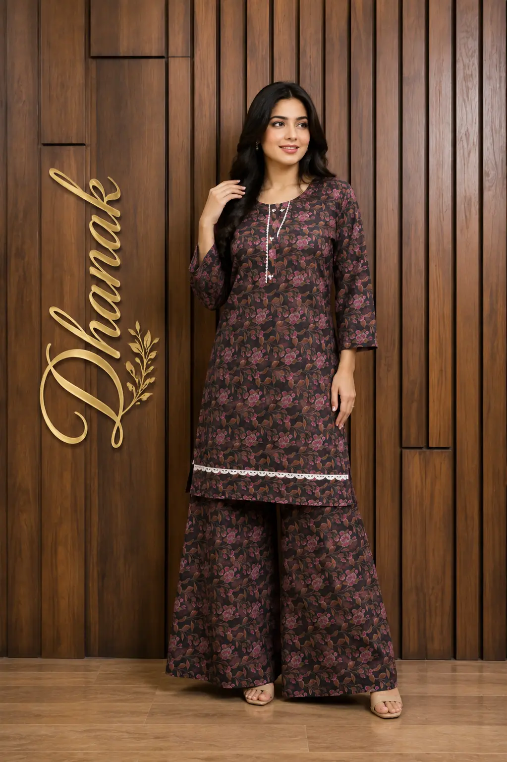 2 Pcs Women's Stitched Dhanak Printed Shirt And Trouser
