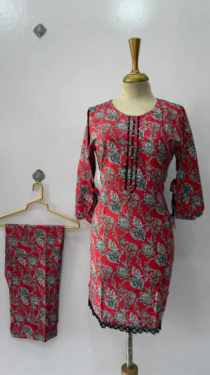 2 Pcs Women's Stitched Khaddar Dress with Mirror Neck