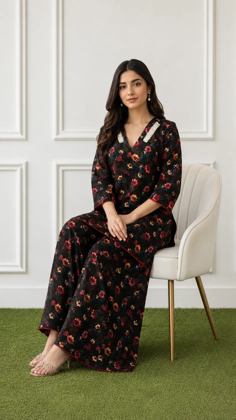 2 Pcs Women's Stitched Bin Saeed Khaddar Dress