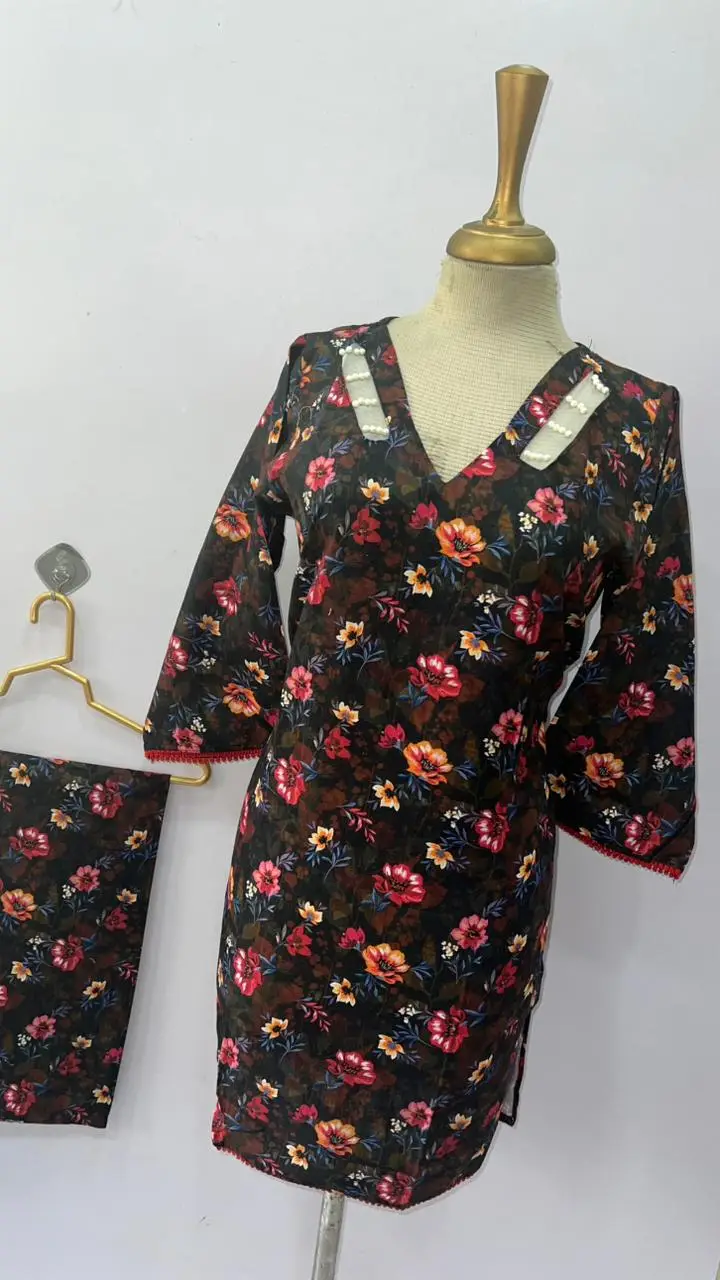 2 Pcs Women's Stitched Bin Saeed Khaddar Dress