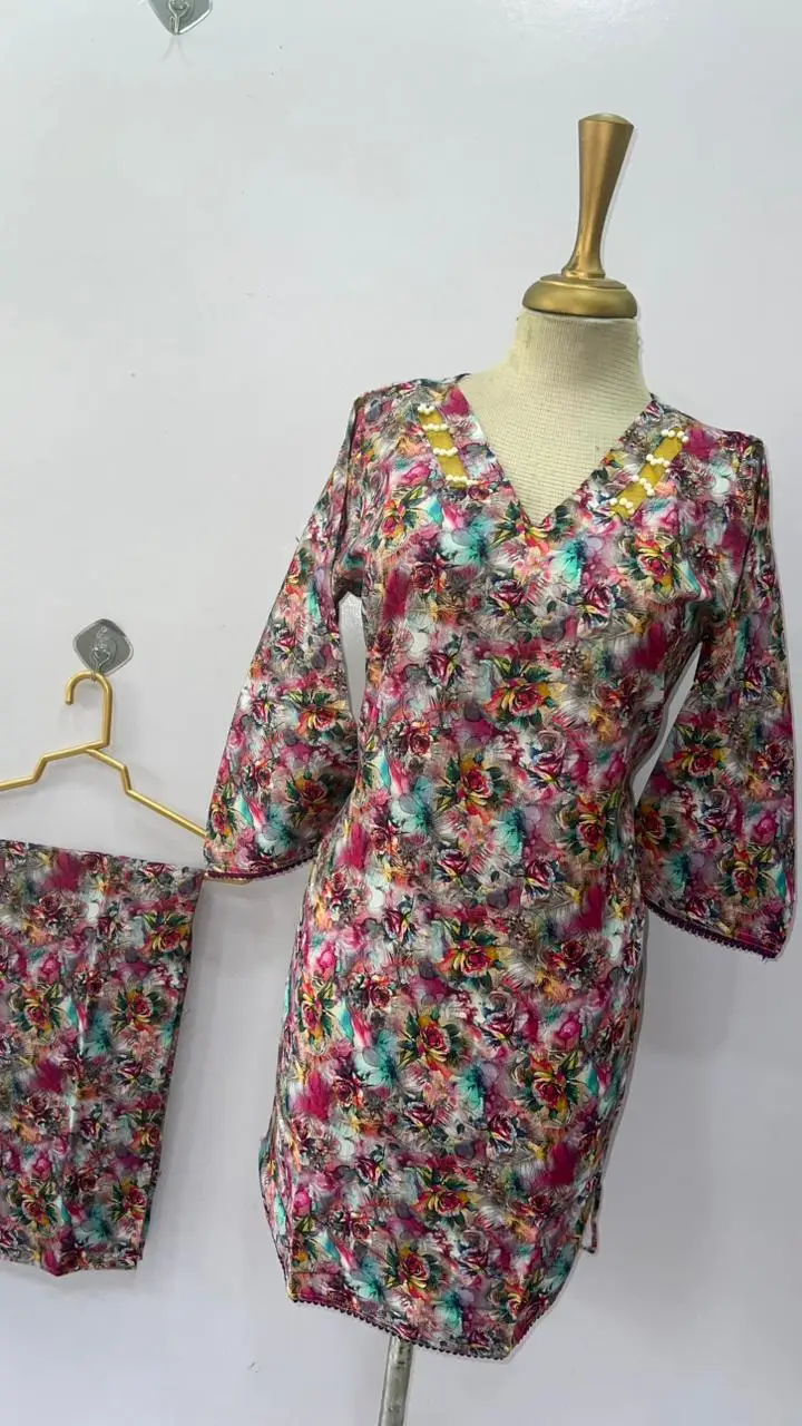 2 Pcs Women's Stitched Bin Saeed Khaddar Dress