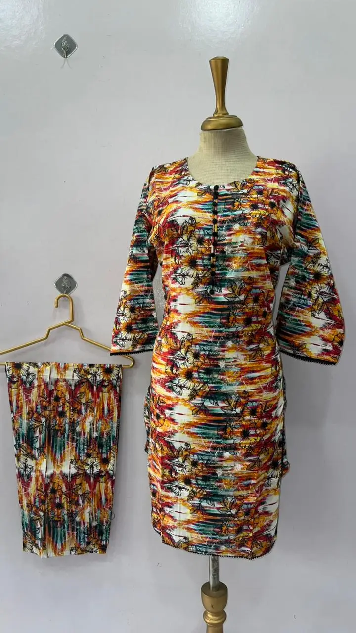 2 Pcs Women's Stitched Bin Saeed Khaddar Dress Long Length
