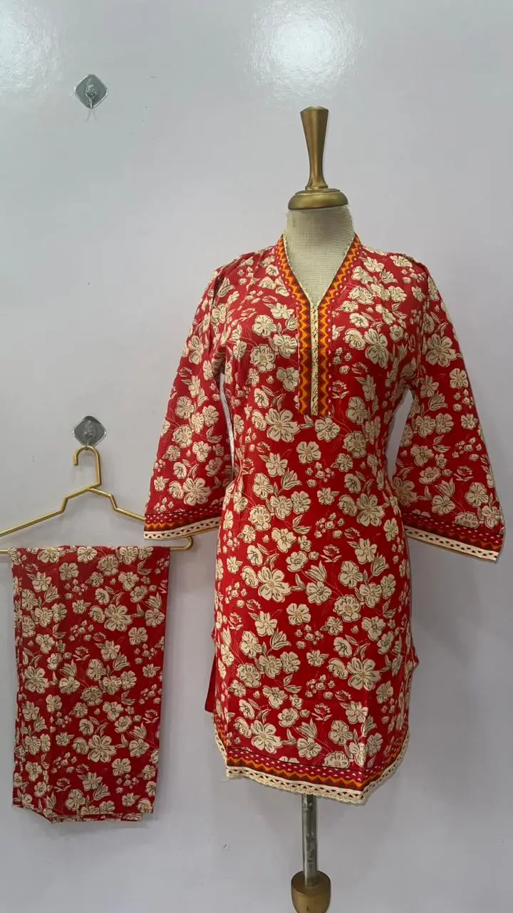 2 Pcs Women's Stitched Bin Saeed Khaddar Dress Long Length