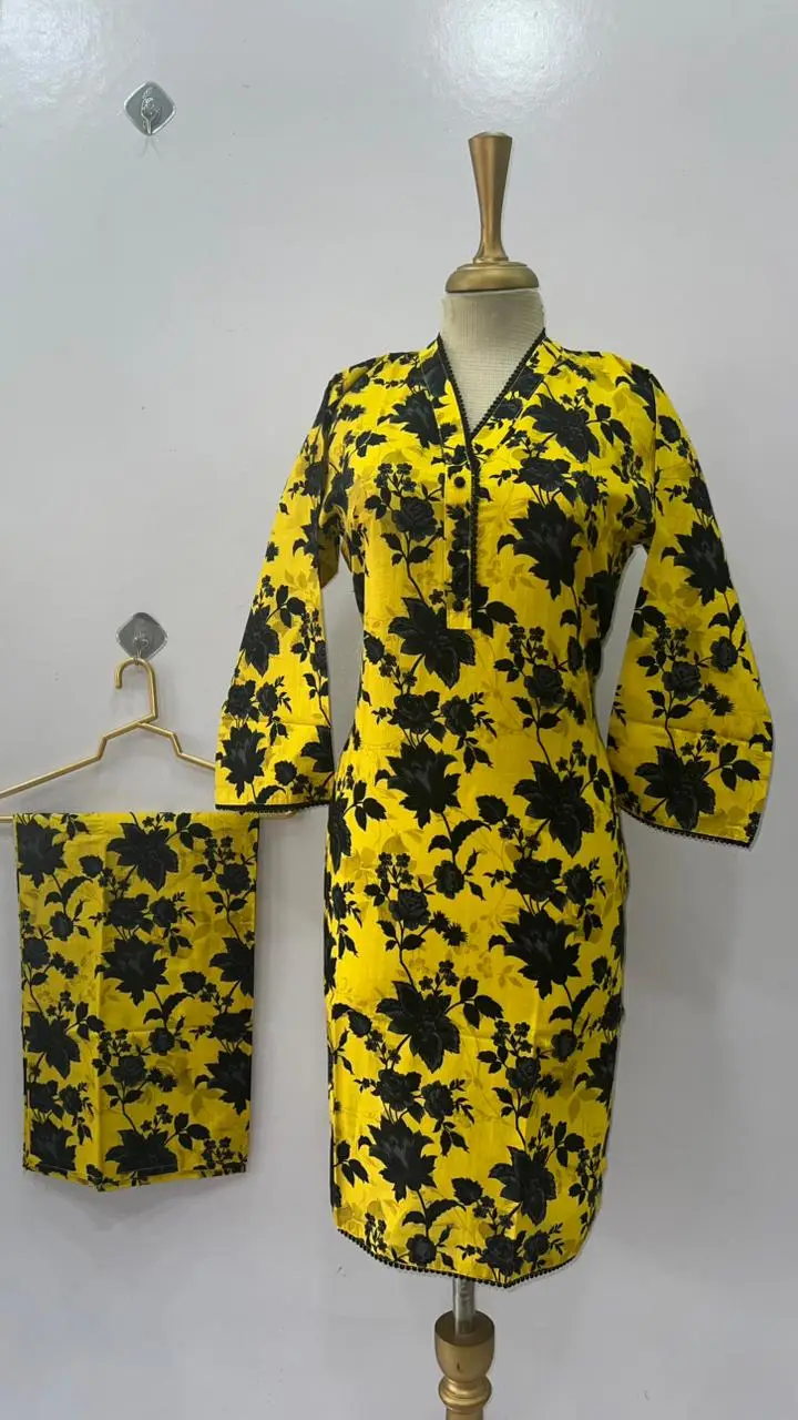 2 Pcs Women's Stitched Bin Saeed Khaddar Dress Long Length