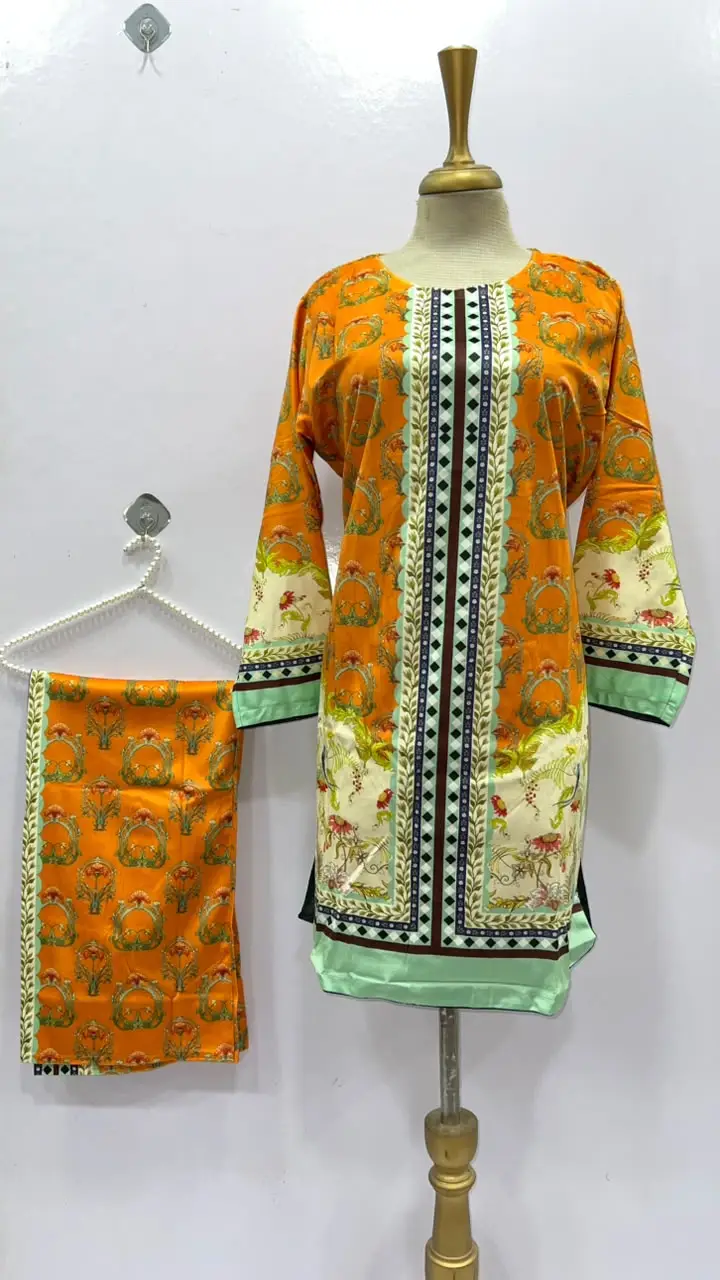 2 Pcs Women's Stitched Luxury Velvet Printed Co-Ord Set