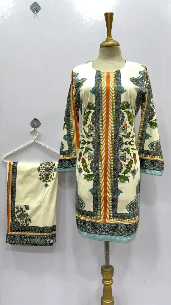 2 Pcs Women's Stitched Luxury Velvet Printed Co-Ord Set