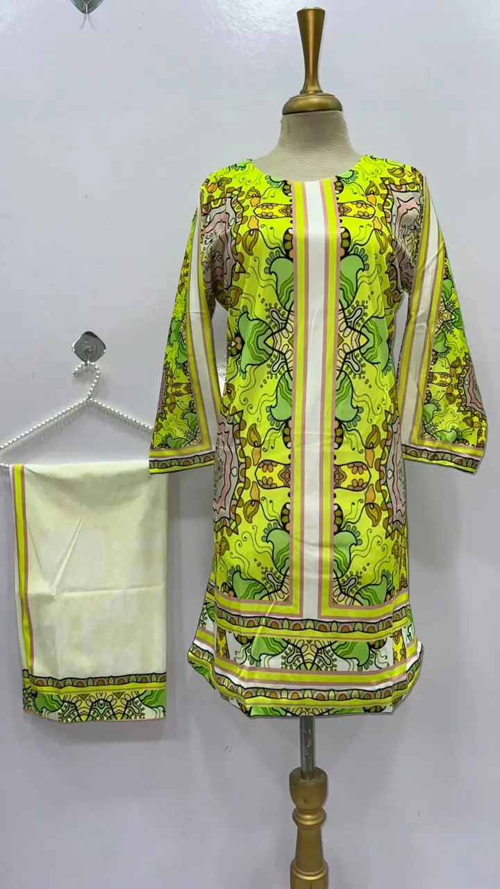 2 Pcs Women's Stitched Luxury Velvet Printed Co-Ord Set