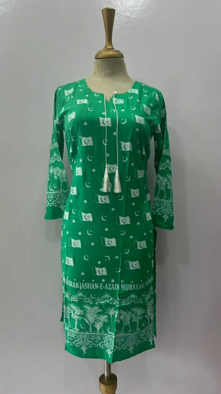 1 Pc Women's Stitched Arabic Lawn Block Printed Shirt Azadi Special