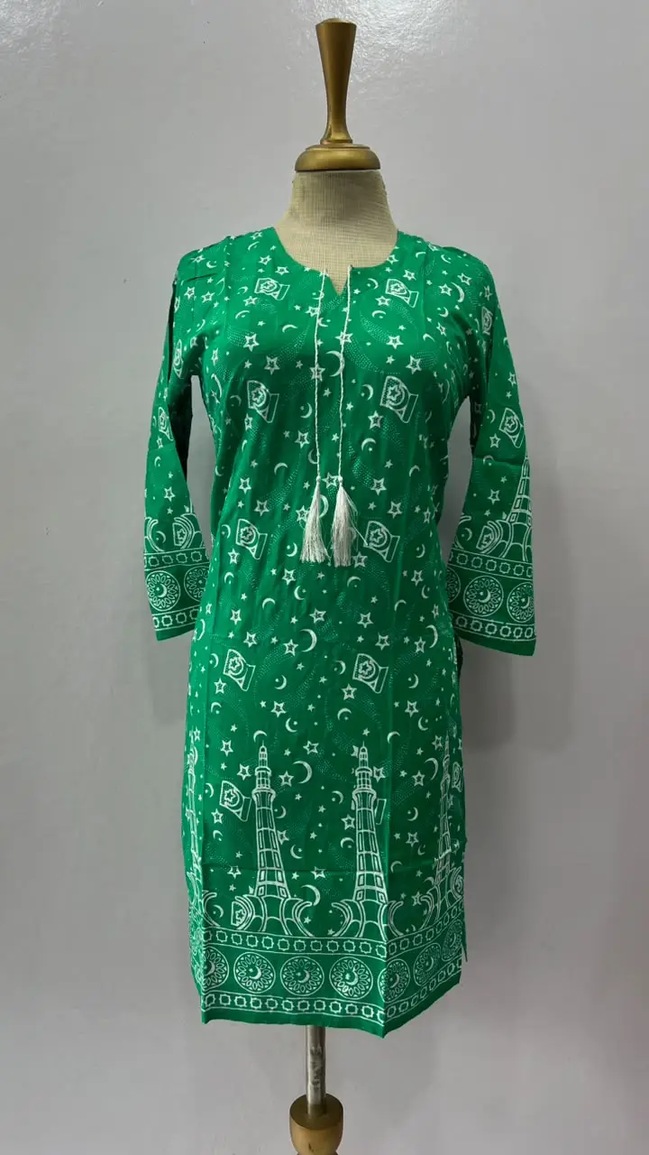 1 Pc Women's Stitched Arabic Lawn Block Printed Shirt Azadi Special