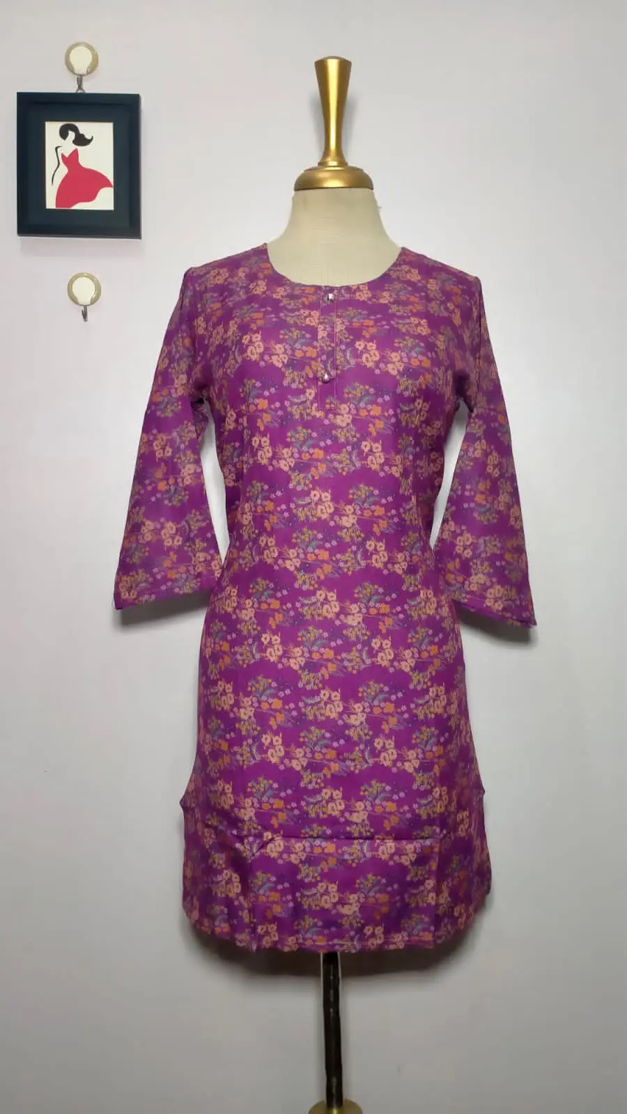 1 Pc Women's Stitched Dhanak Printed Shirt