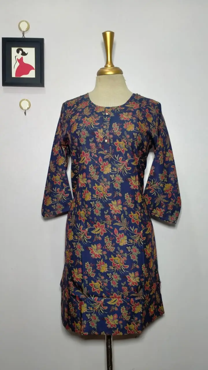 1 Pc Women's Stitched Dhanak Printed Shirt