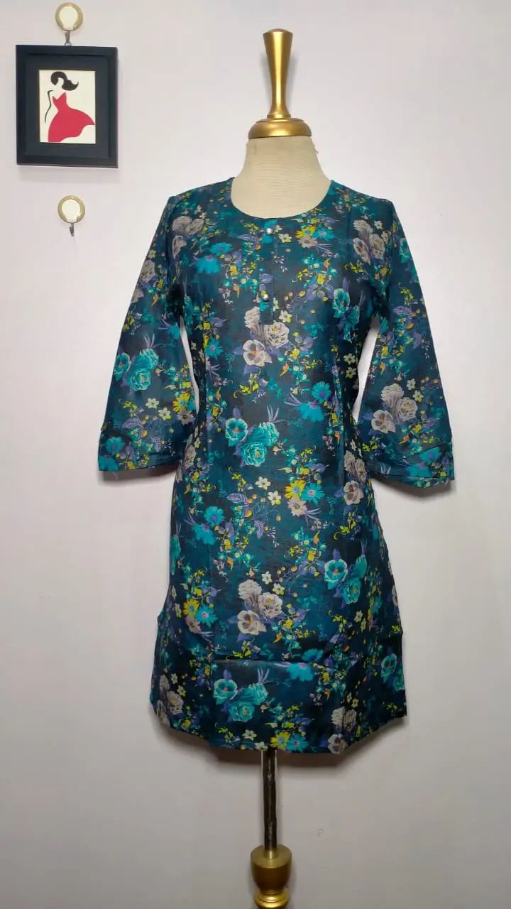 1 Pc Women's Stitched Dhanak Printed Shirt