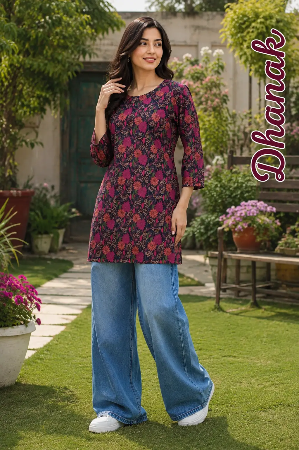 1 Pc Women's Stitched Dhanak Printed Shirt
