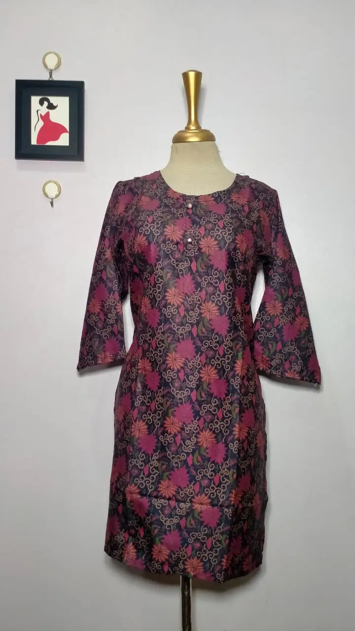 1 Pc Women's Stitched Dhanak Printed Shirt