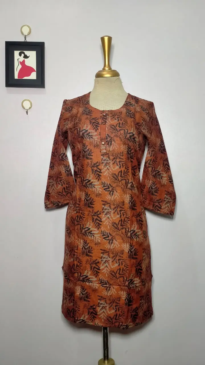 1 Pc Women's Stitched Dhanak Printed Shirt