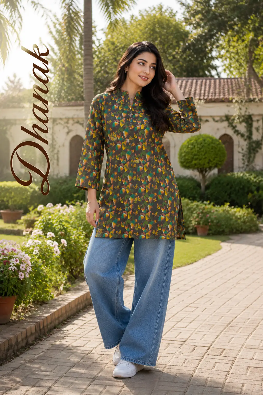 1 Pc Women's Stitched Dhanak Printed Shirt