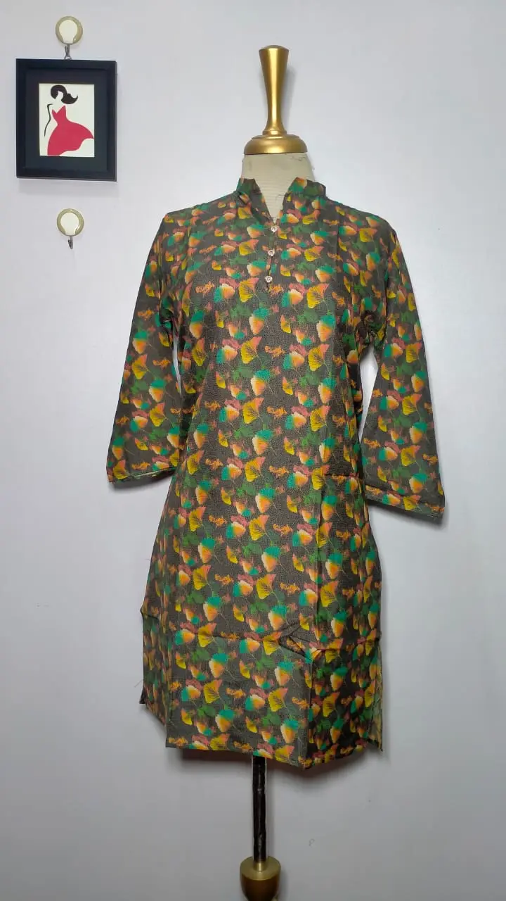 1 Pc Women's Stitched Dhanak Printed Shirt