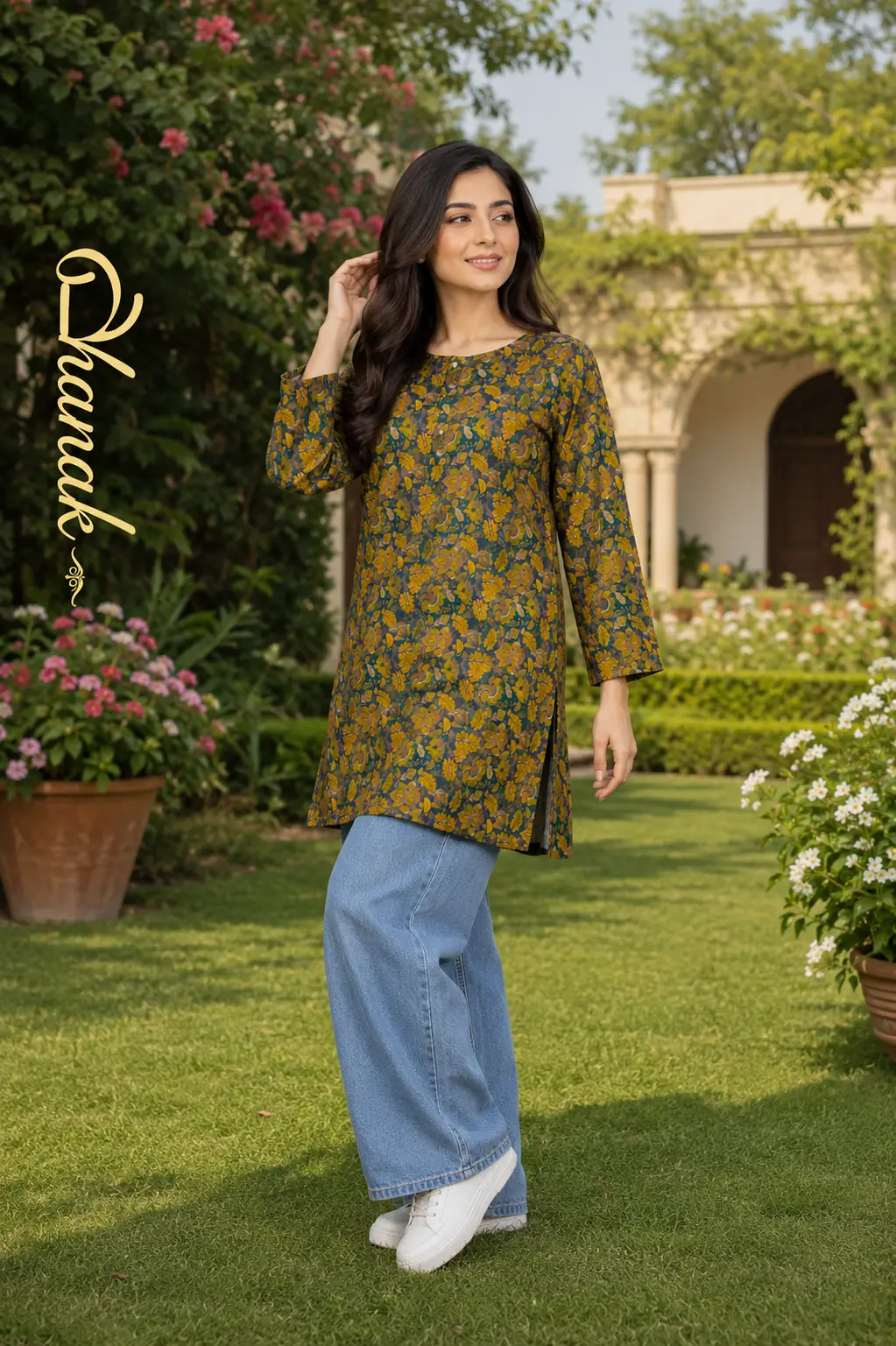1 Pc Women's Stitched Dhanak Printed Shirt