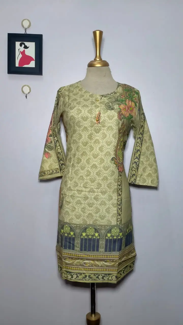 1 Pc Women's Stitched Dhanak Printed Shirt