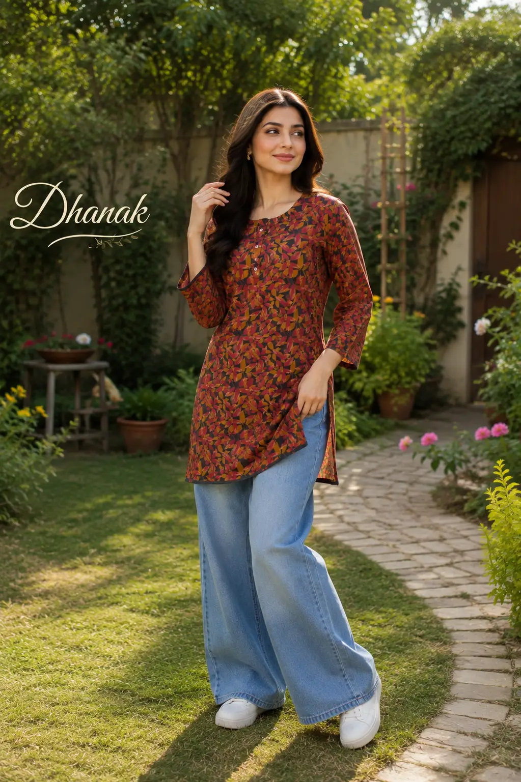 1 Pc Women's Stitched Dhanak Printed Shirt