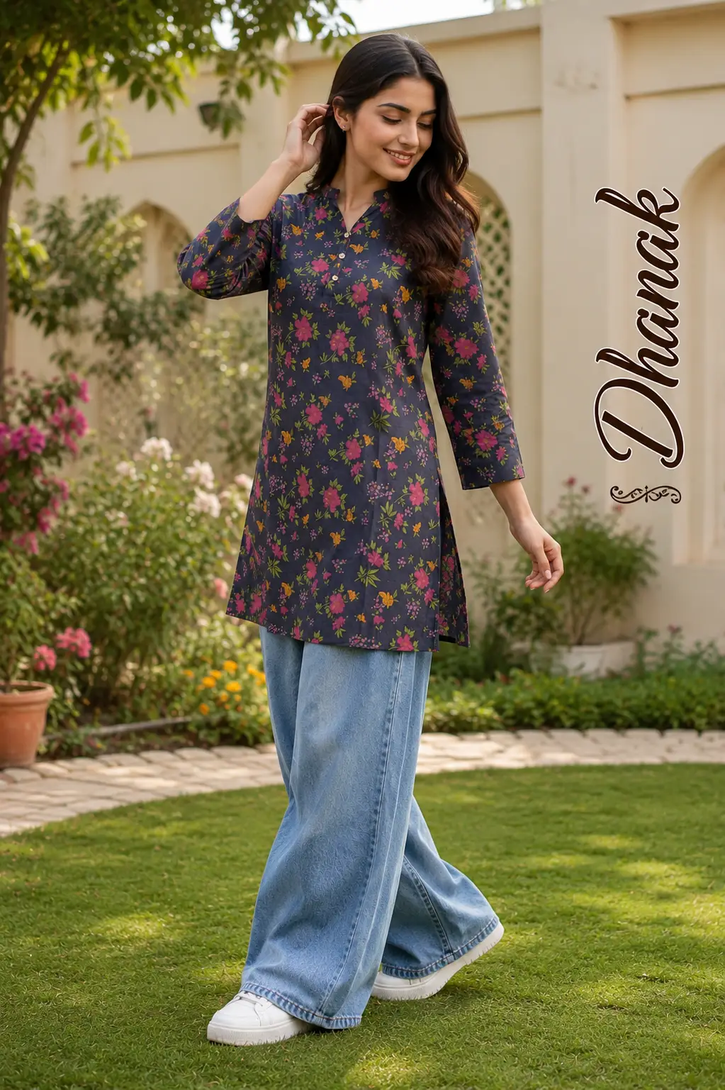 1 Pc Women's Stitched Dhanak Printed Shirt