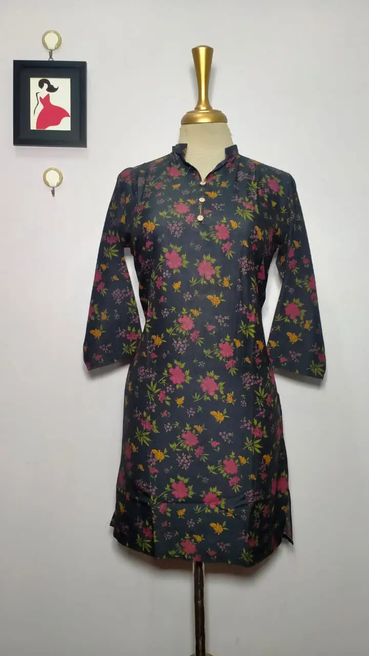 1 Pc Women's Stitched Dhanak Printed Shirt