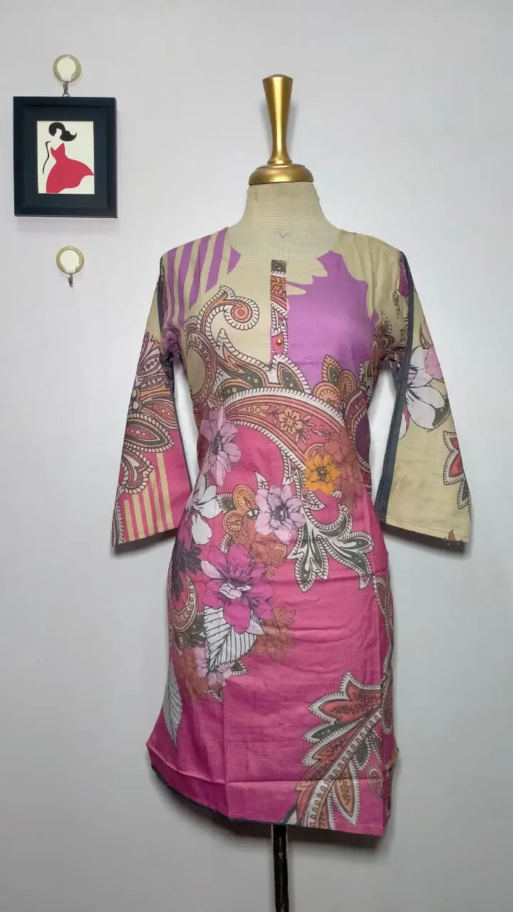1 Pc Women's Stitched Dhanak Printed Shirt