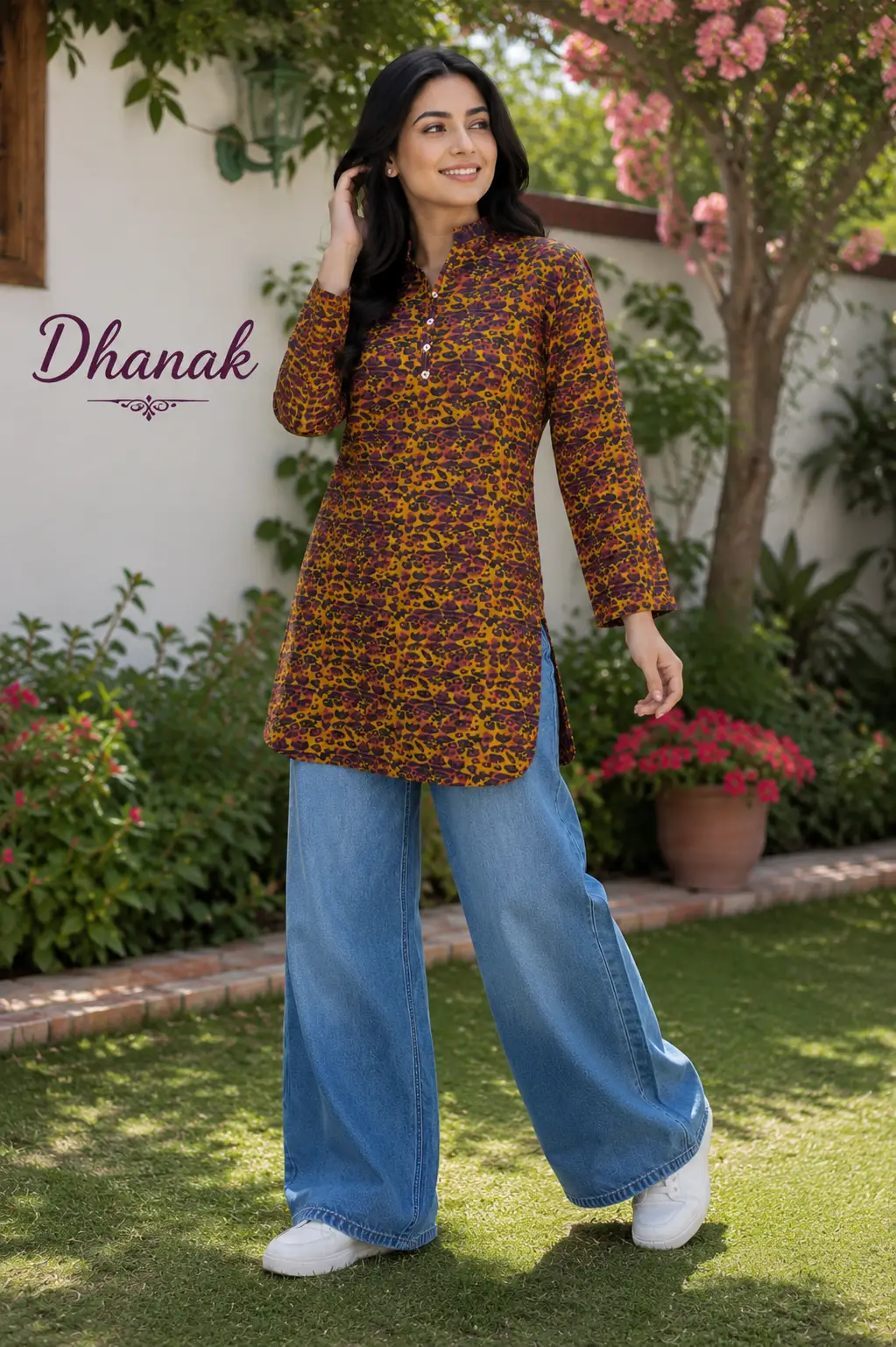 1 Pc Women's Stitched Dhanak Printed Shirt