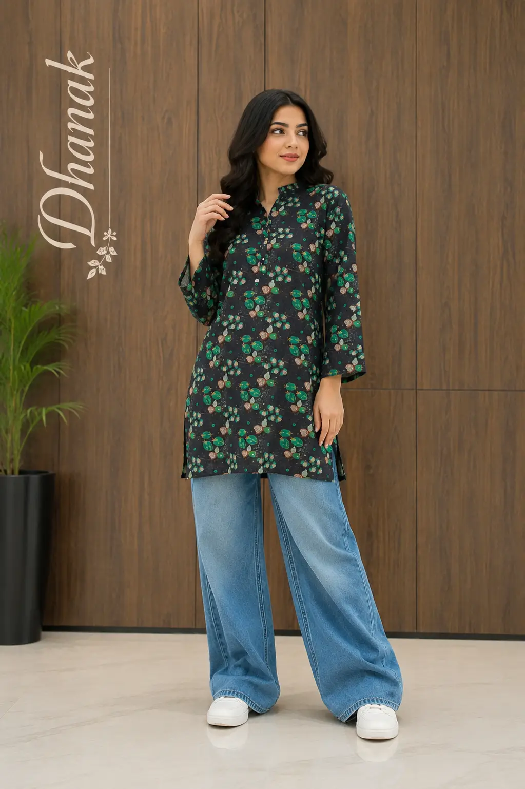 1 Pc Women's Stitched Dhanak Printed Shirt