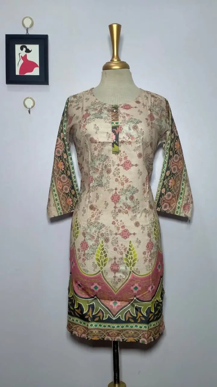 1 Pc Women's Stitched Dhanak Printed Shirt