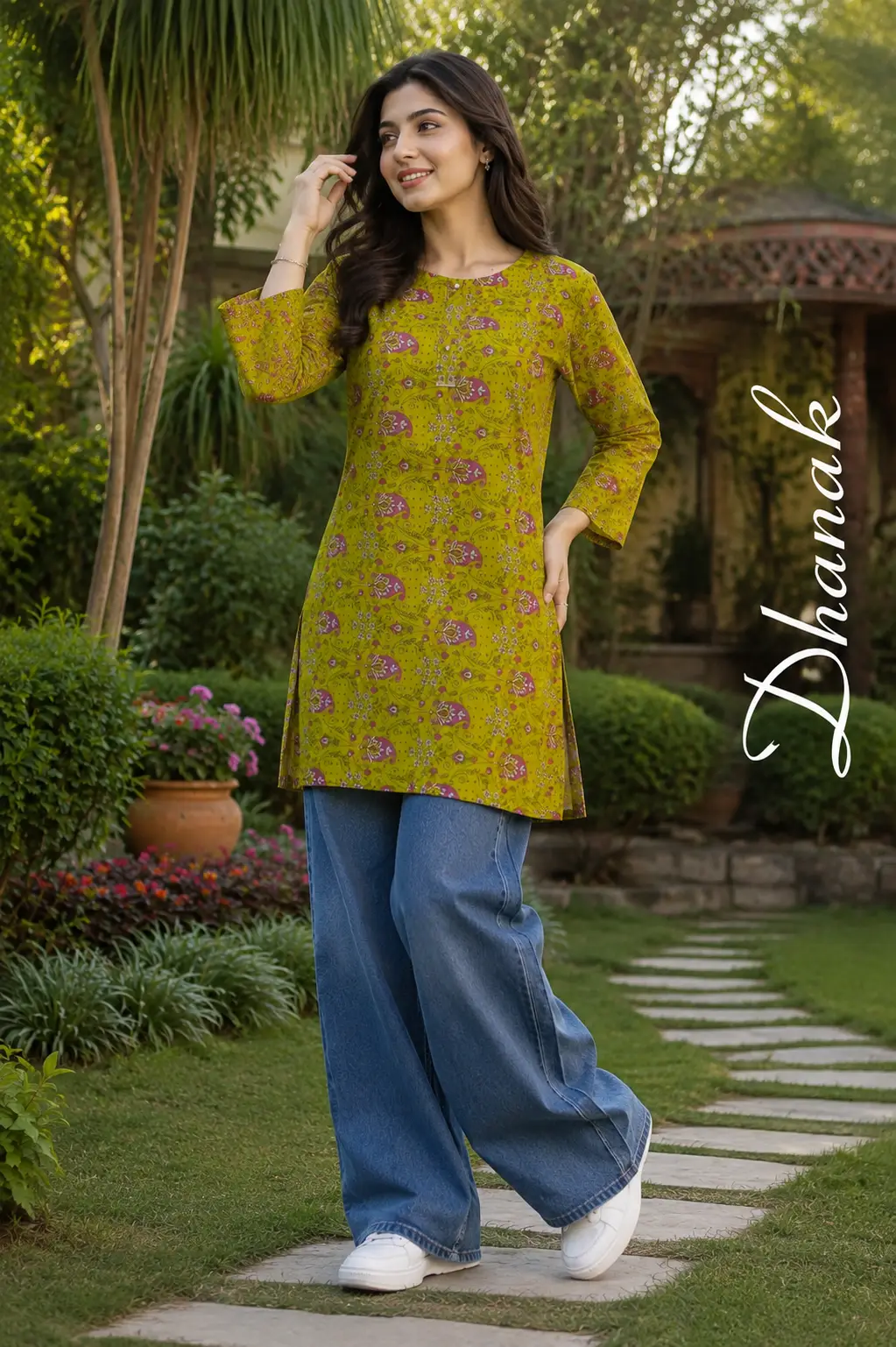 1 Pc Women's Stitched Dhanak Printed Shirt