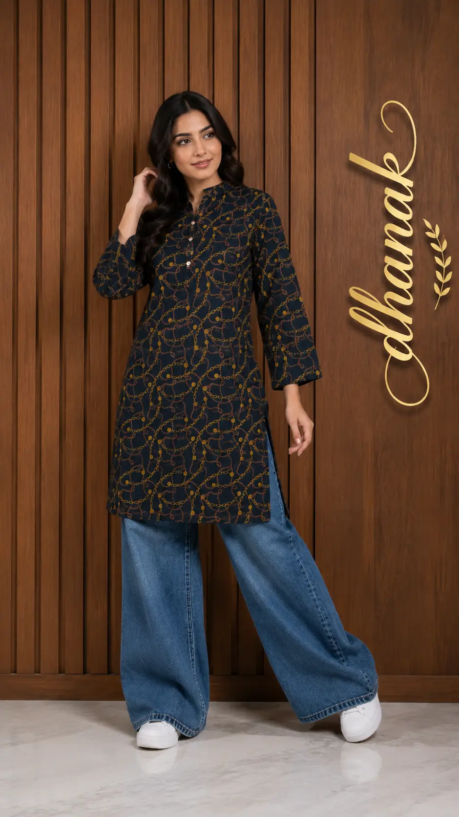 1 Pc Women's Stitched Dhanak Printed Shirt