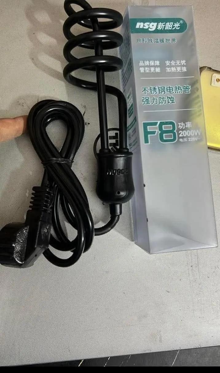 2000W Stainless Steel Water Heating Rod Black