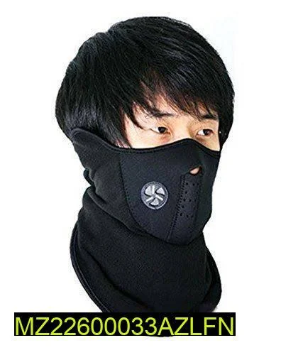 Winter Fleece Face Mask Black Warm Comfort