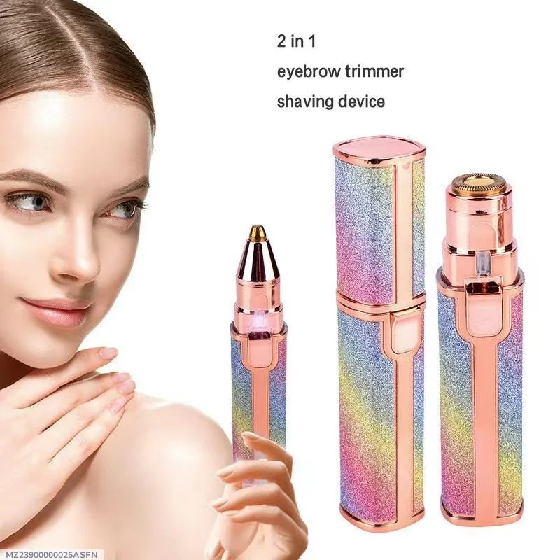 Rechargeable 2-in-1 Eyebrow Trimmer & Facial Shaver Multicolor