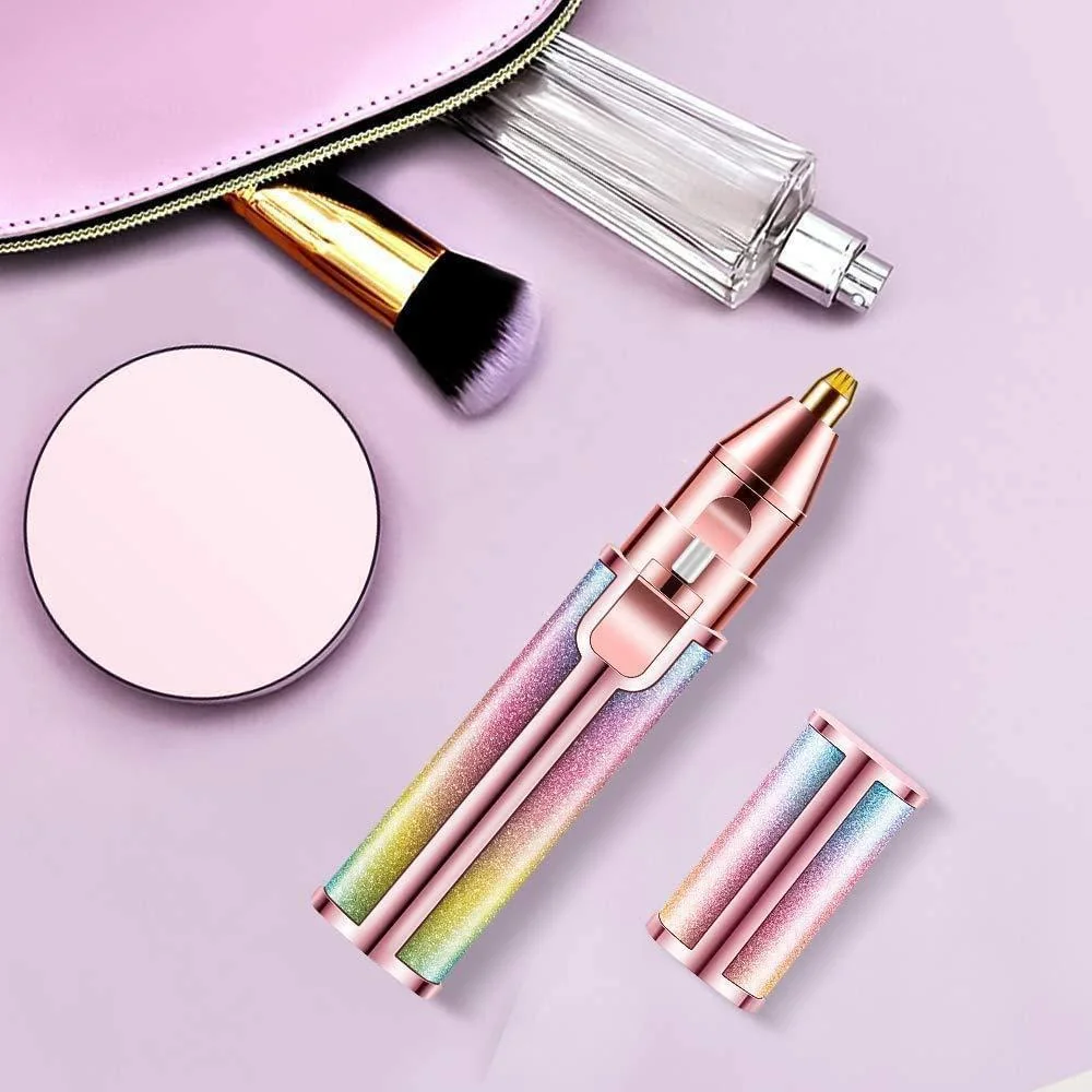 Rechargeable 2-in-1 Eyebrow Trimmer & Facial Shaver Multicolor