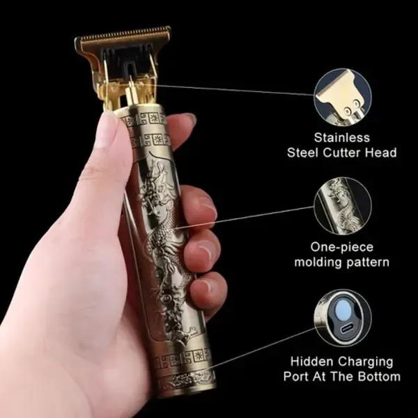 Men's Wet Dry Hair Trimmer with Dragon Design