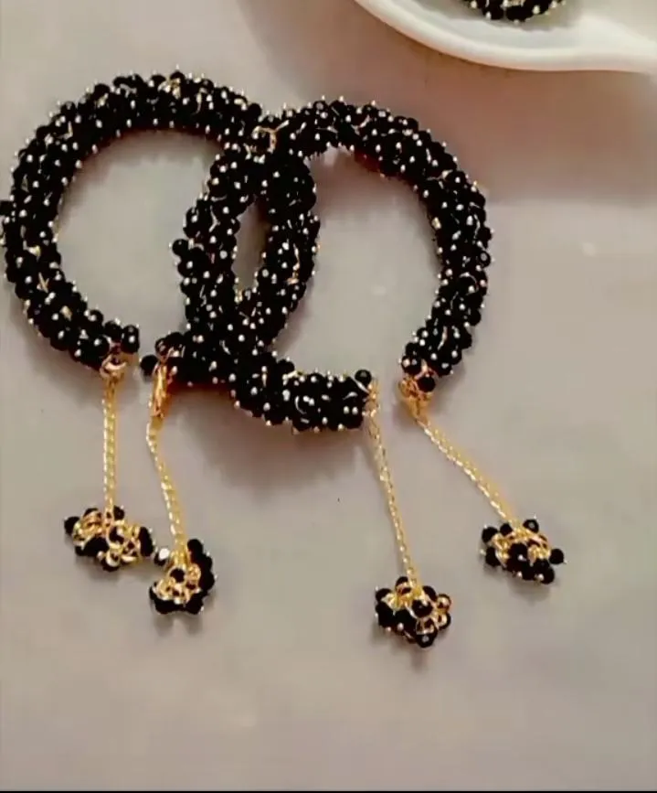Black Crystal Gajrey for Women Bridal Wear